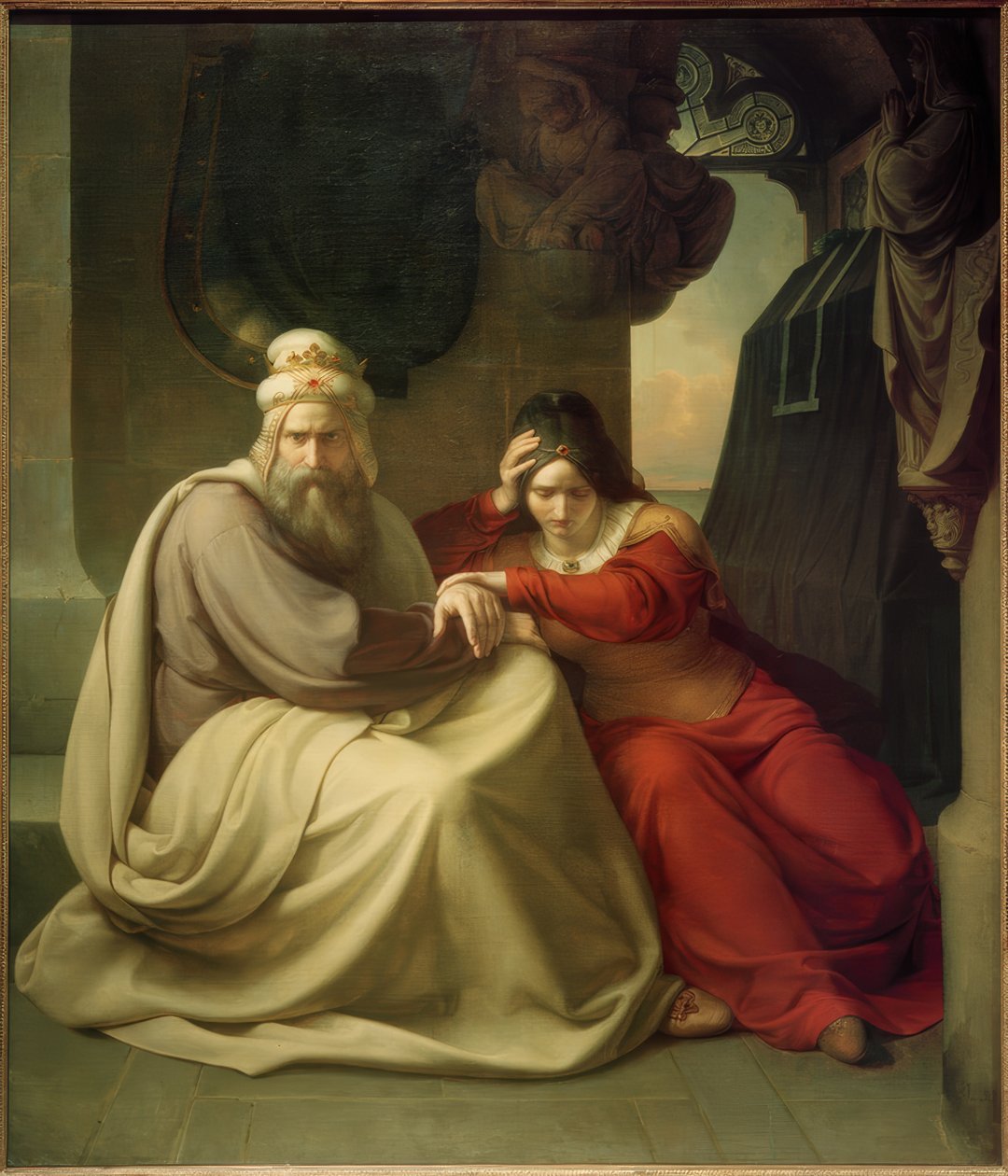 K.F.Lessing, Truchlící královský pár od Carl Friedrich Lessing