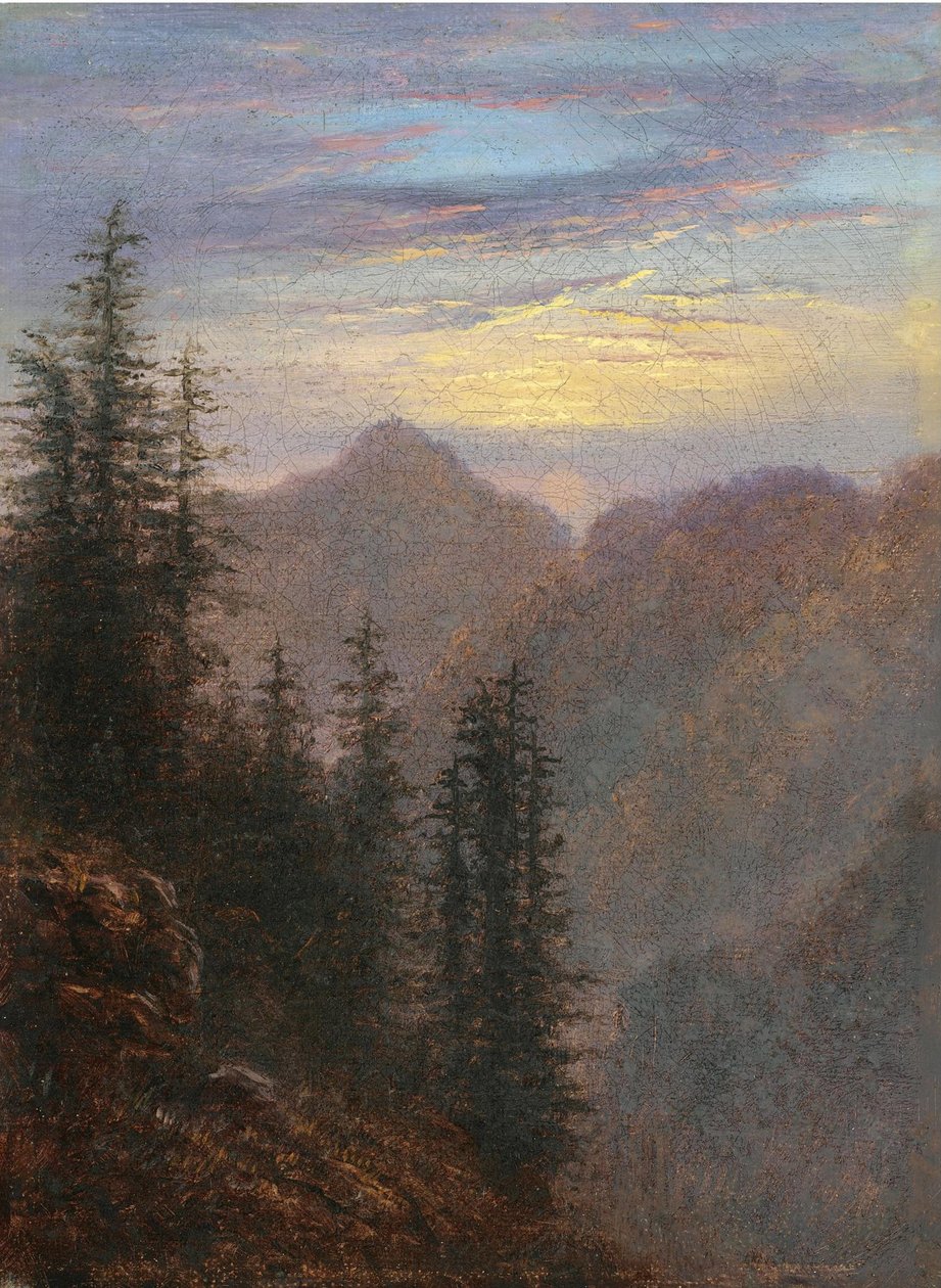 Pohled na hory za soumraku od Karl Gustav Carus