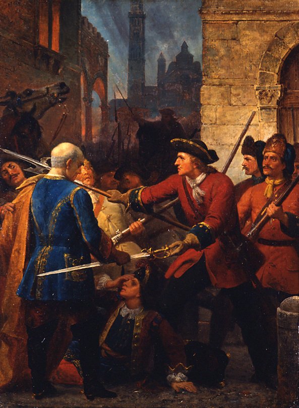 Nájezd na Cremonu 1702 od Karl von Blaas
