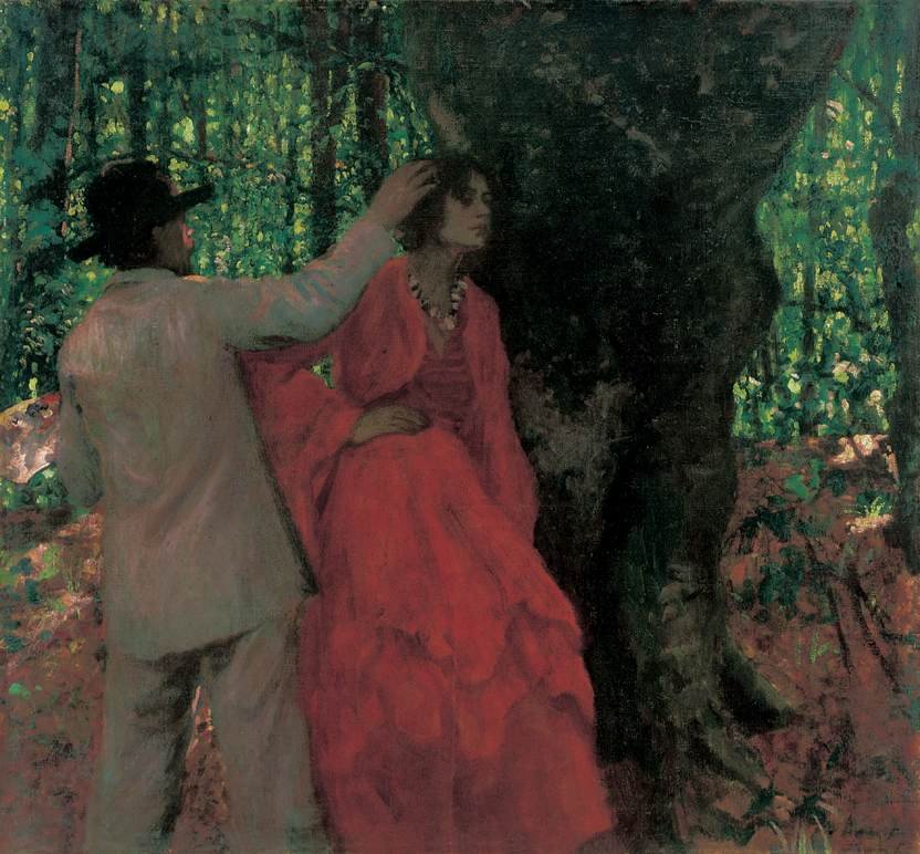 Malíř a model v lese od Károly Ferenczy