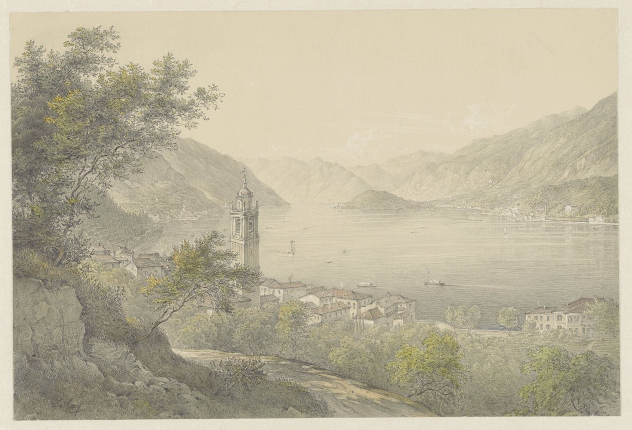 Bellagio u jezera Como od Karoly Lajos Libay