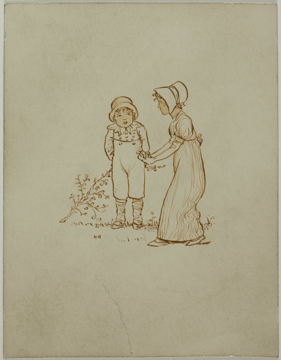 Malý chlapec a dívka od Kate Greenaway