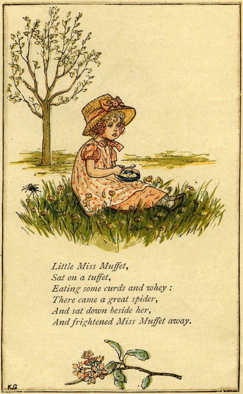 Malá slečna Muffet ilustrovaná od Kate Greenaway
