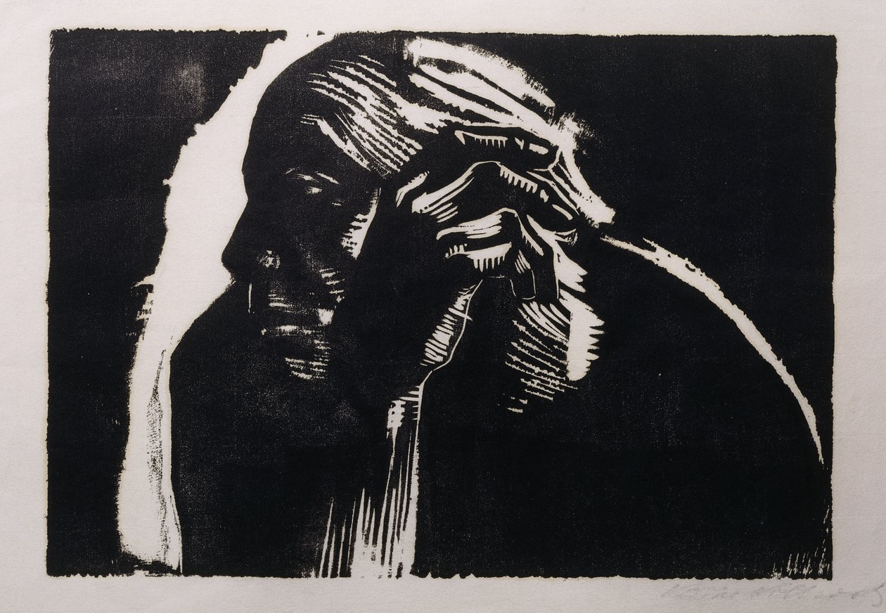 Autoportrét; Sebevzdělávání, 1924 od Käthe Kollwitz