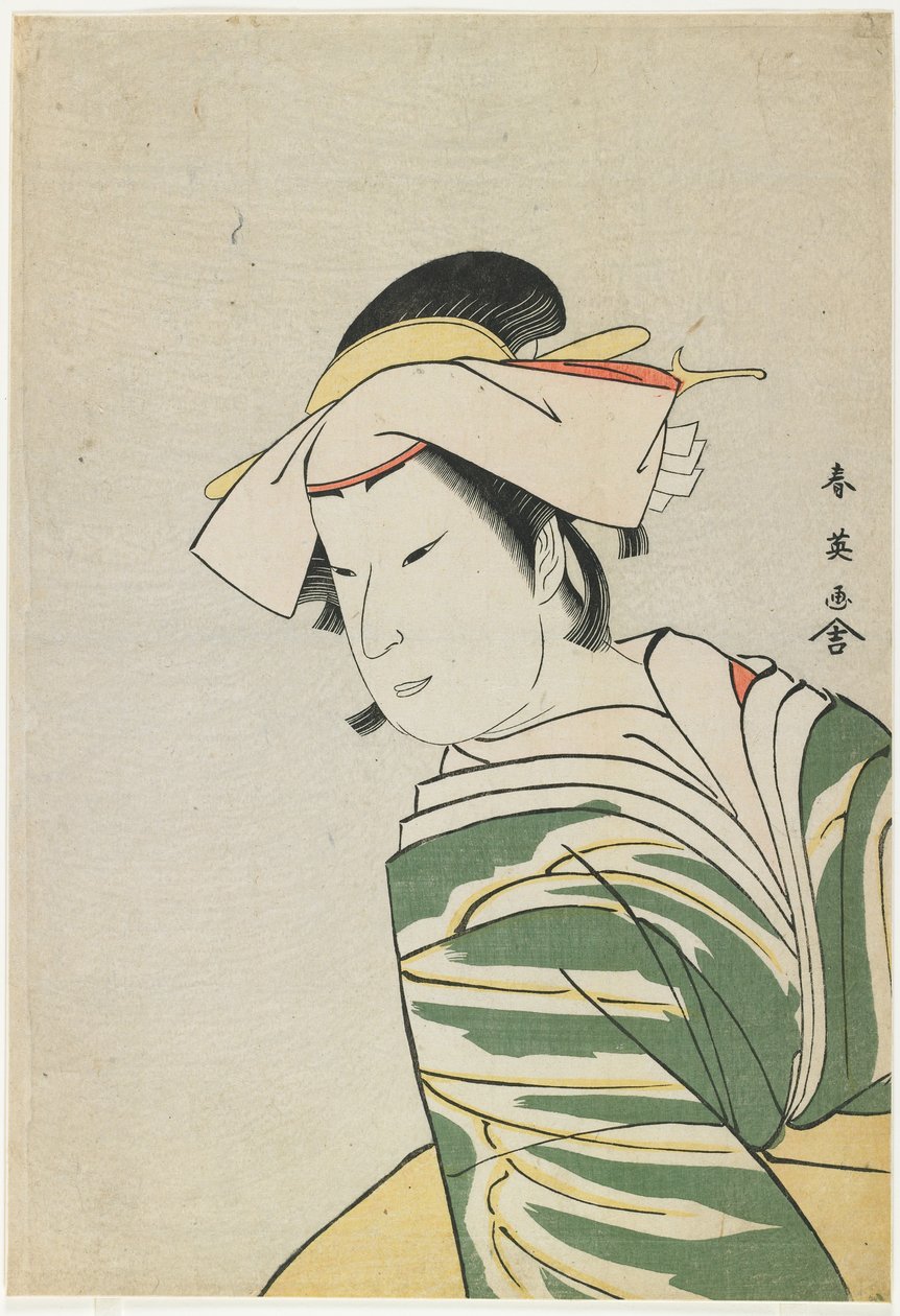 Nakamura Noshio II jako Tonase, 1795 (barevný woodblock point) od Katsukawa Shun