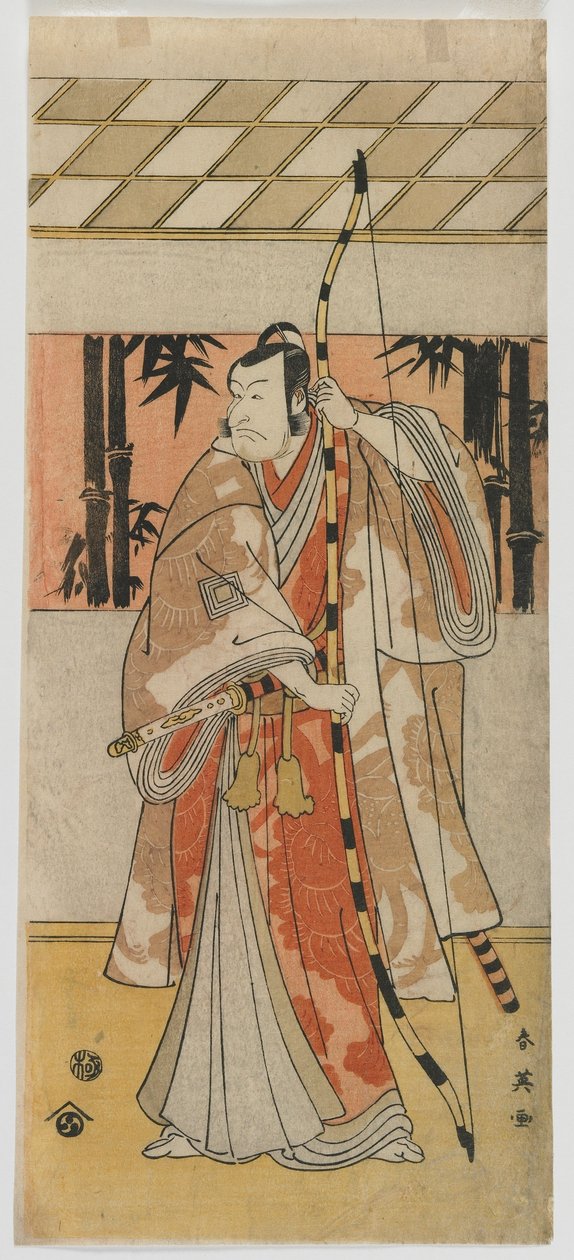 Herec Sawamura Sojuro III, období Edo, polovina 90. let 18. století (barevný dřevotisk) od Katsukawa Shun ei