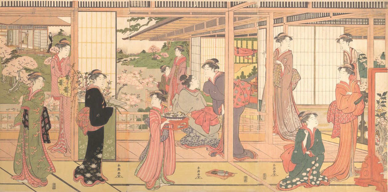 Mansion Opening to a Garden, ca. 1786. od Katsukawa Shuncho