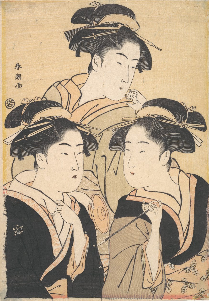 Tři krásky, konec 18. století. od Katsukawa Shuncho