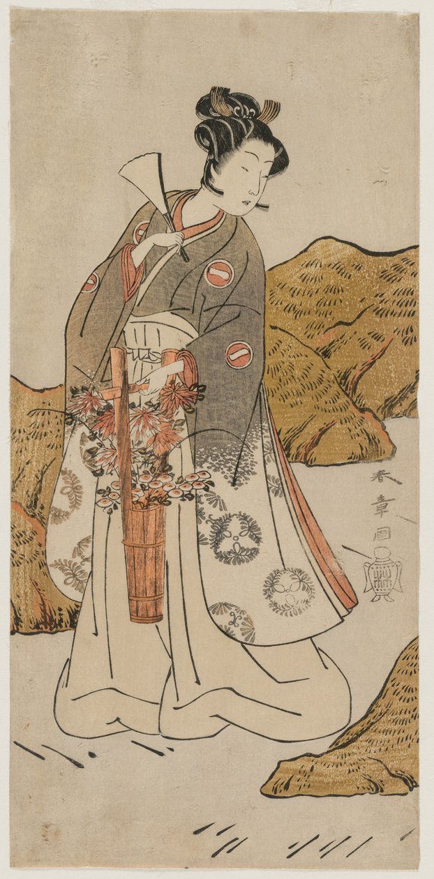 Ichikawa Monnosuke II jako chrámová stránka od Katsukawa Shunsho