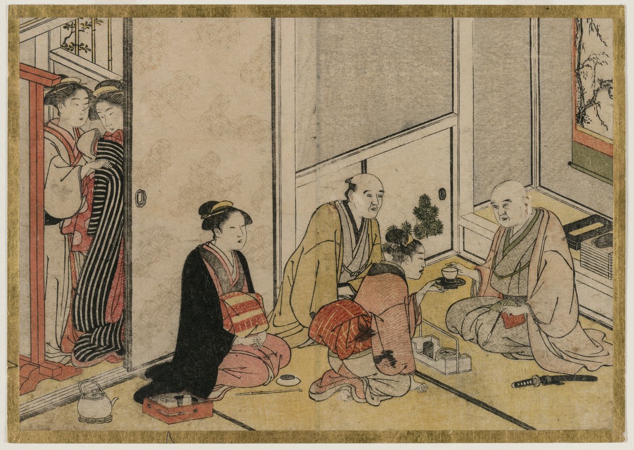 Interiérová scéna od Katsukawa Shunsho