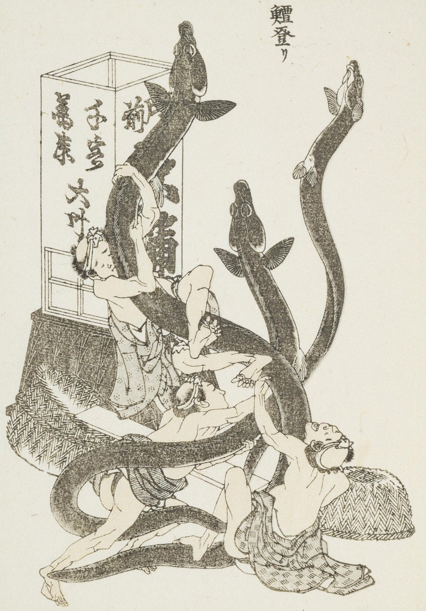 Velcí úhoři od Katsushika Hokusai
