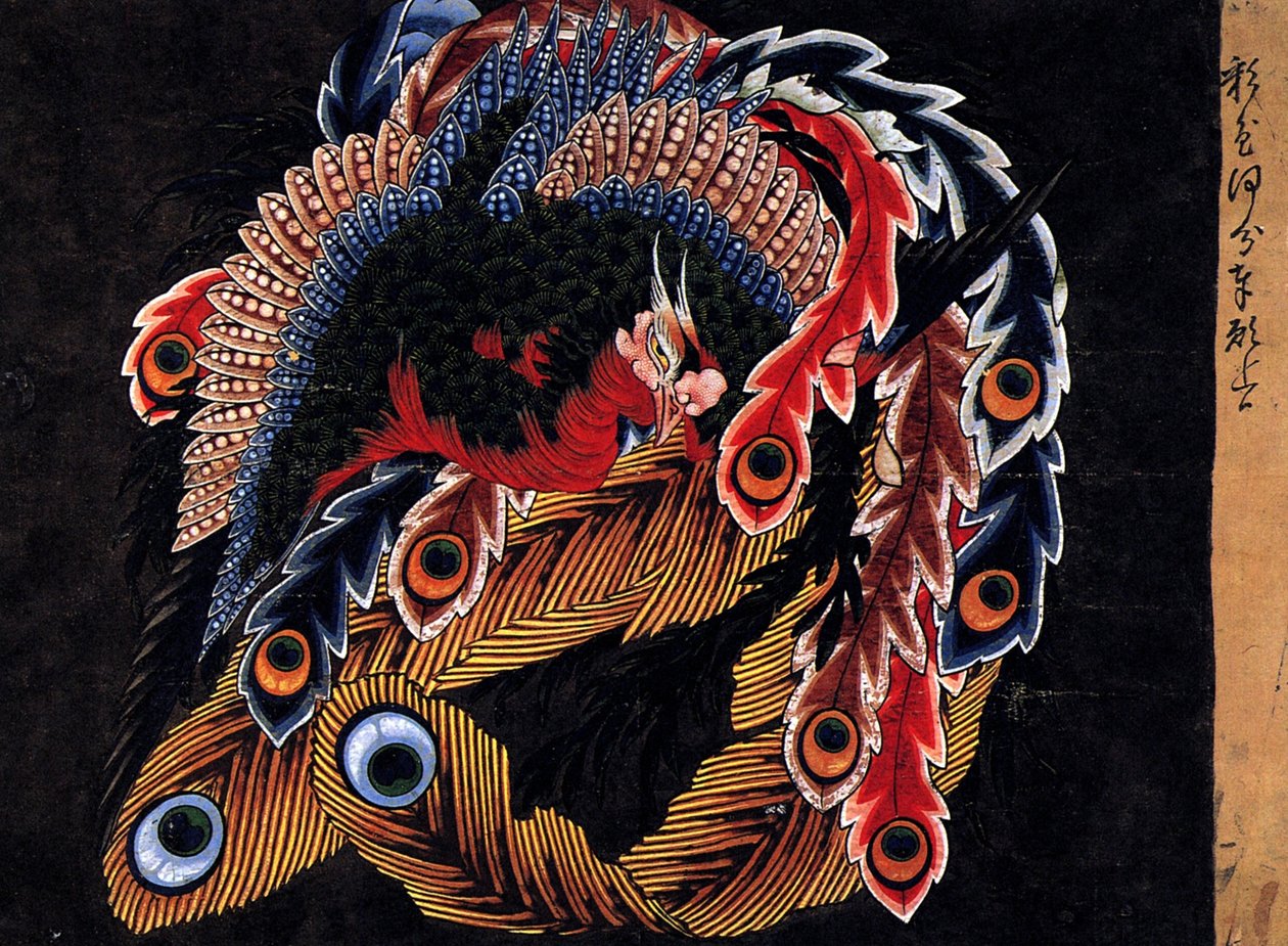 Strop chrámu Ganshoin v Obuse od Katsushika Hokusai