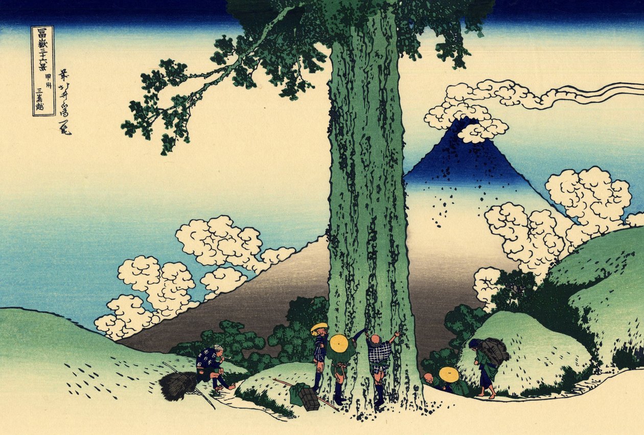 Průsmyk Mishima v provincii Kai od Katsushika Hokusai