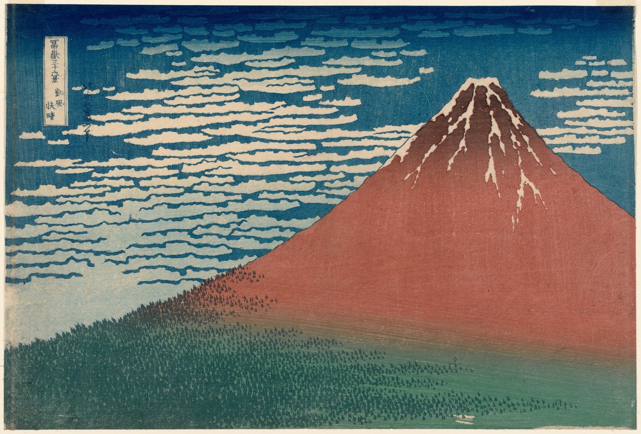 Červená Fuji od Katsushika Hokusai