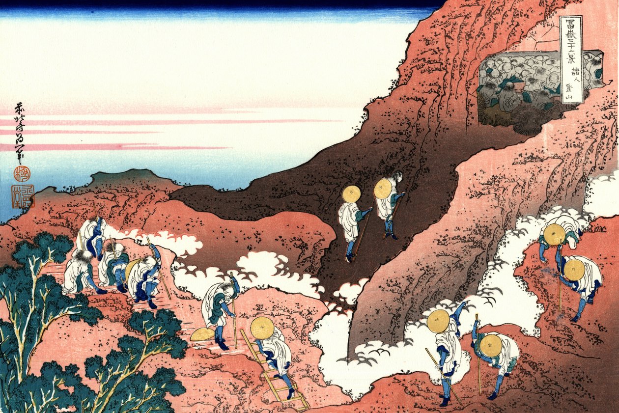 První osoba lezení od Katsushika Hokusai