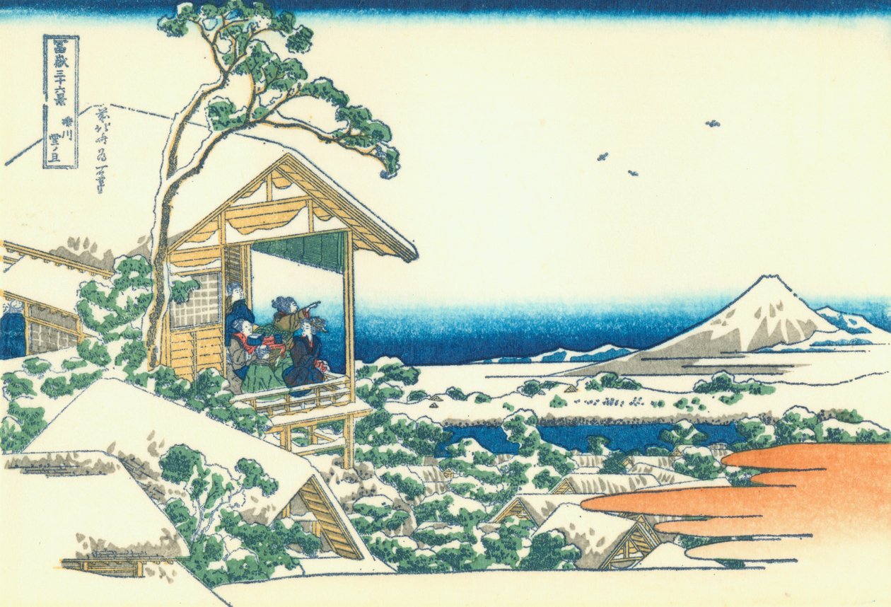 Čajovna v Koishikawě. Ráno po sněžení od Katsushika Hokusai