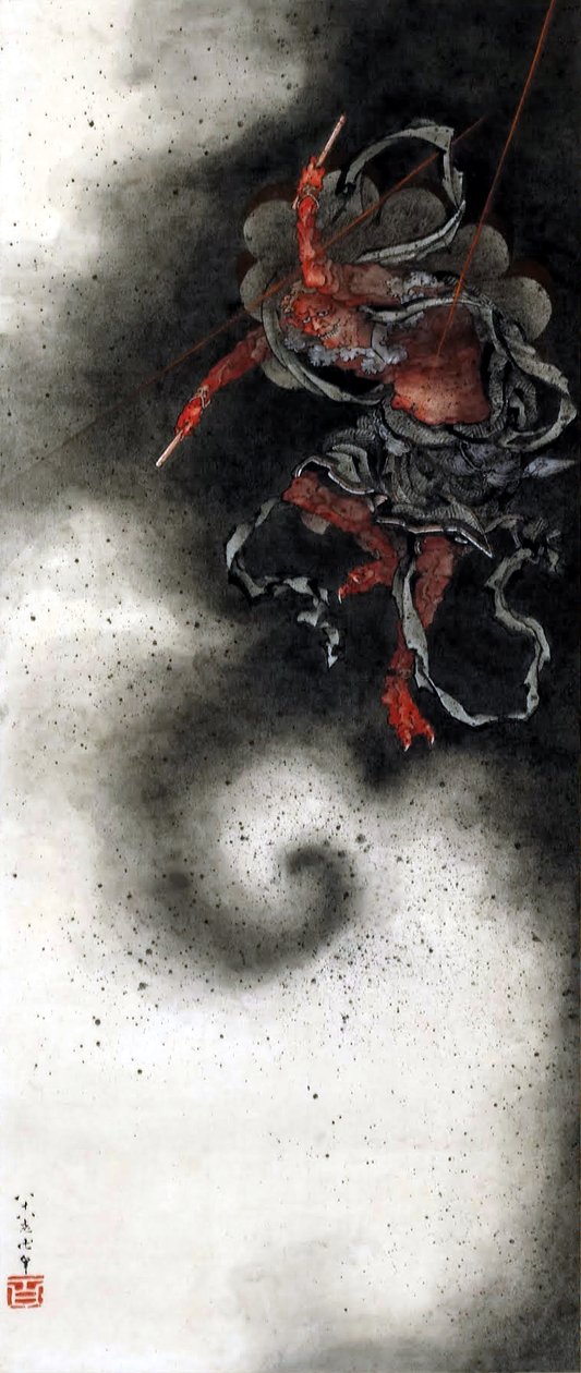 Bůh blesku od Katsushika Hokusai