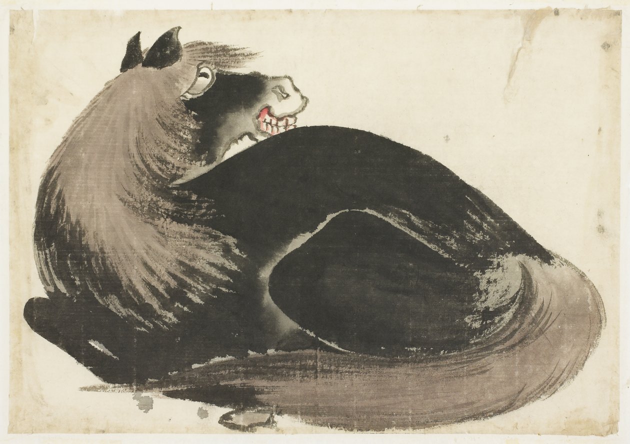 Ležící kůň od Katsushika (school of) Hokusai