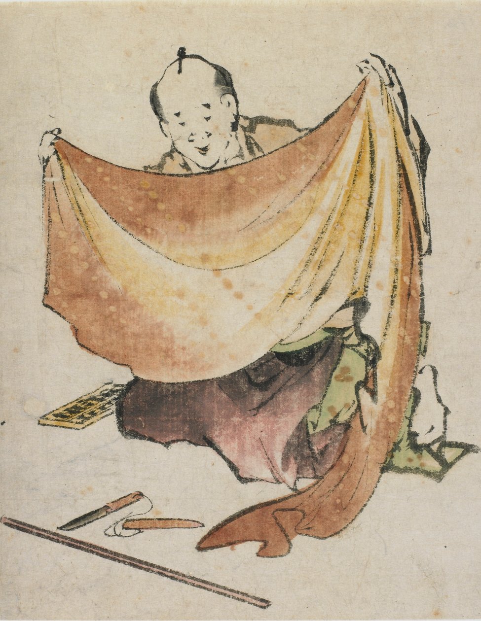 Obchodník s látkami, konec 18.-začátek 19. století. od Katsushika Hokusai