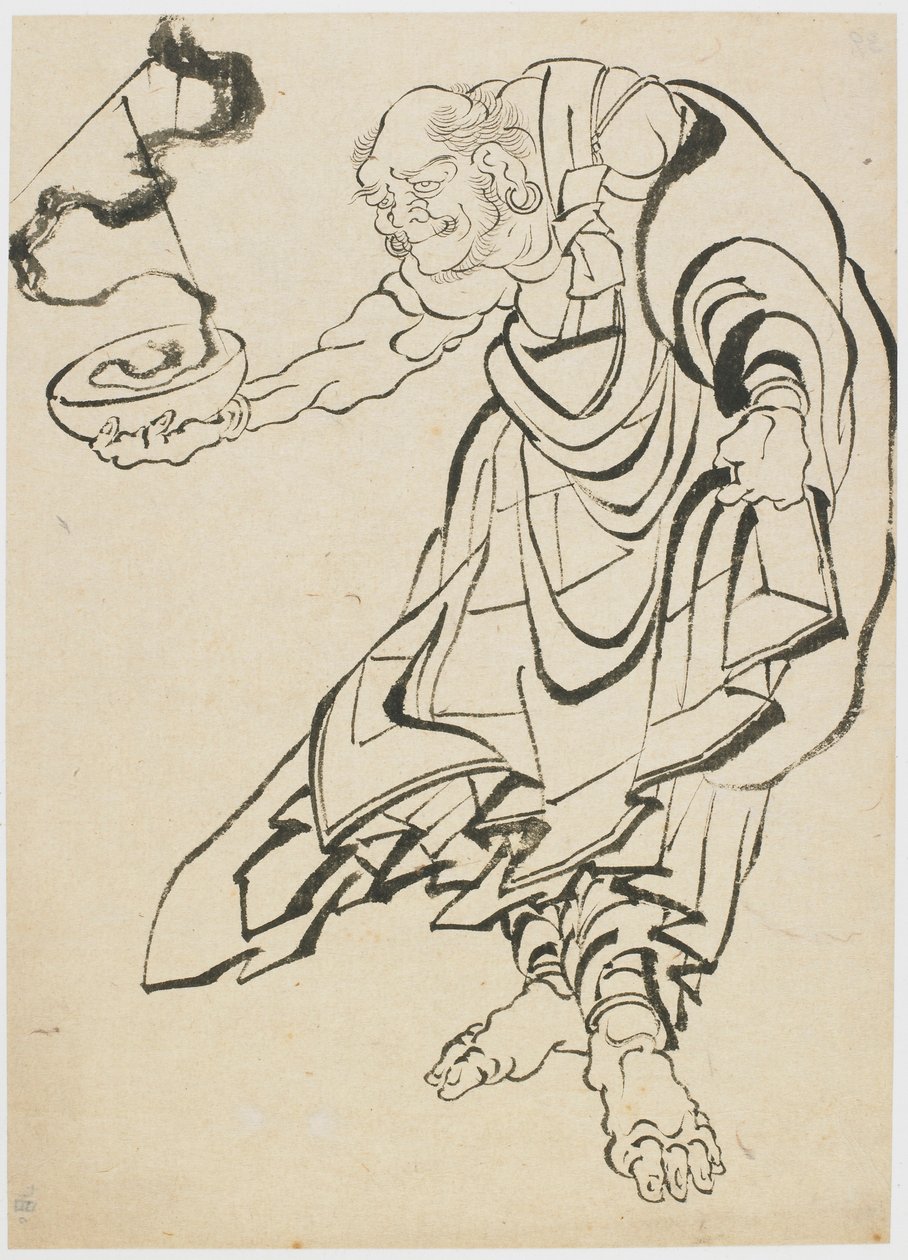Buddhistická postava, konec 18.-začátek 19. století. od Katsushika Hokusai