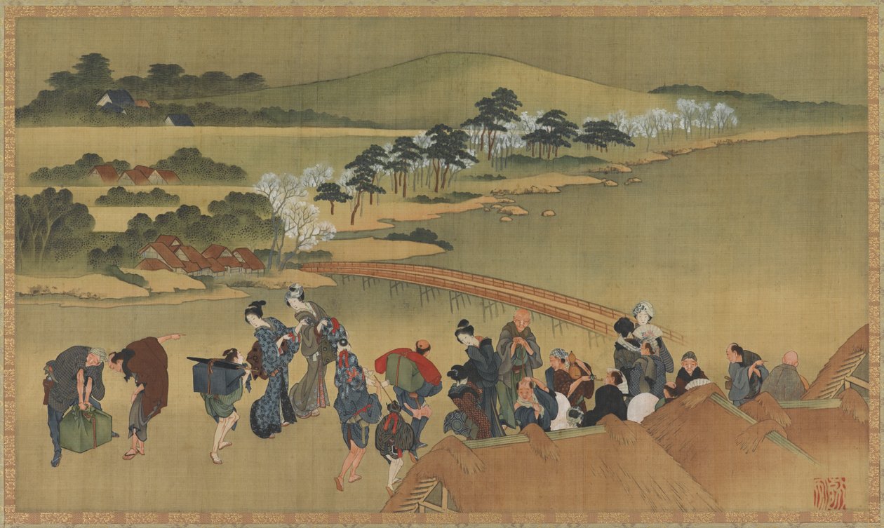 Pozorování třešňového květu, konec 18. a začátek 19. století. od Katsushika Hokusai