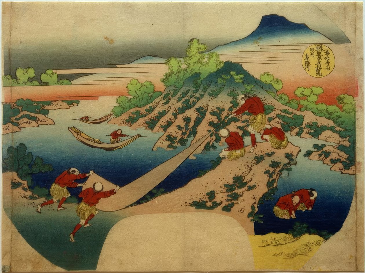 Řeka Minobu v provincii Kai od Katsushika Hokusai