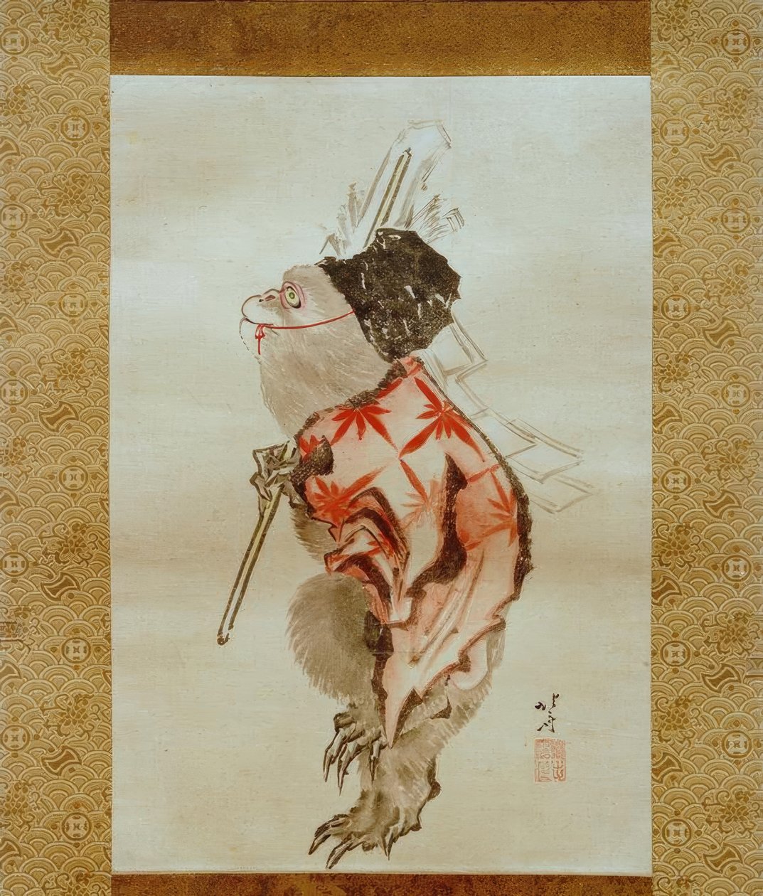 Oblečená opice od Katsushika Hokusai