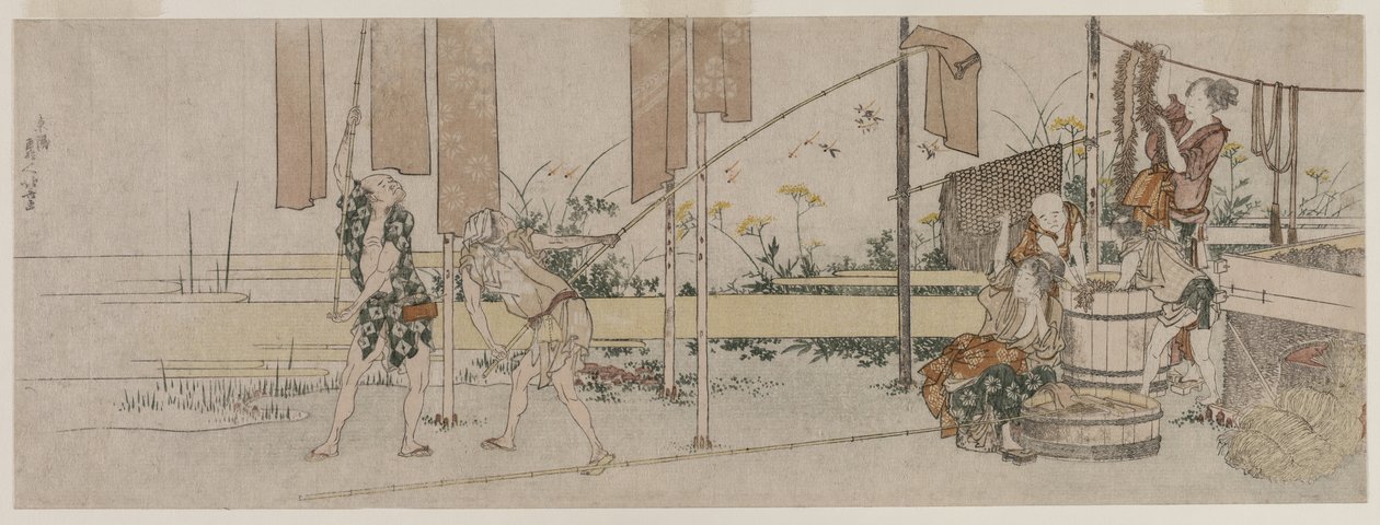 Barvíři v práci od Katsushika Hokusai
