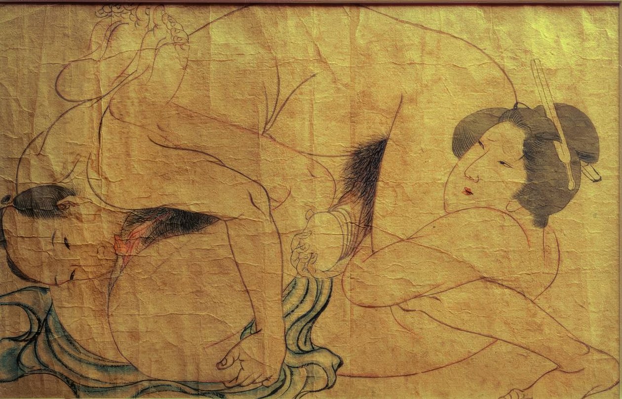 Erotická scéna od Katsushika Hokusai