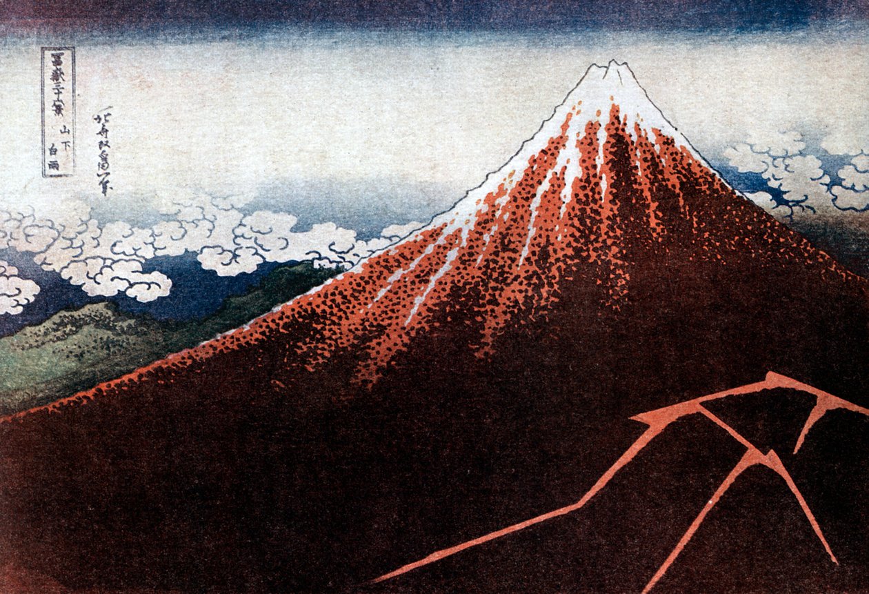 Fuji nad bleskem, c1823. od Katsushika Hokusai