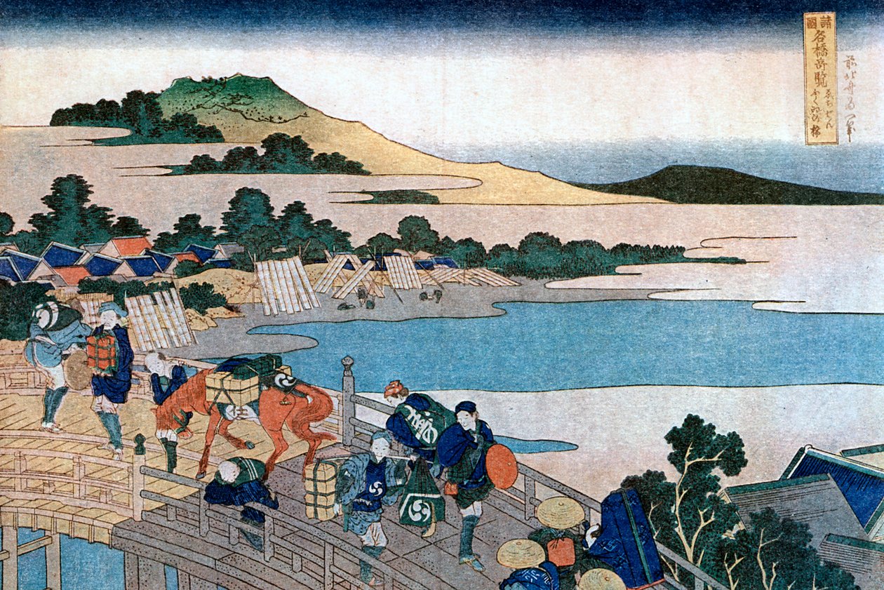 Fukui B Ri dge, P Rovinse of Echizen, c1785-1894. od Katsushika Hokusai