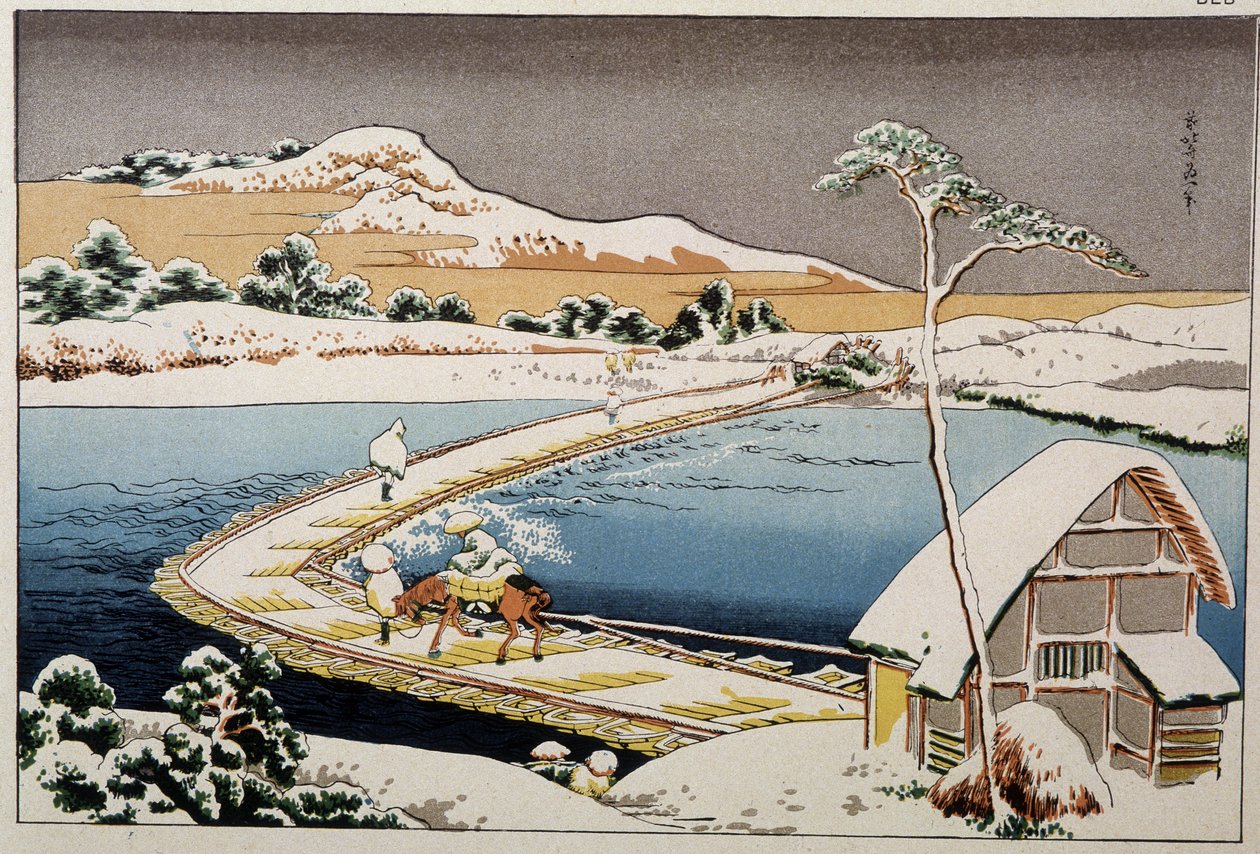 Japonská krajina - tisk Hokusai (tisk) od Katsushika Hokusai