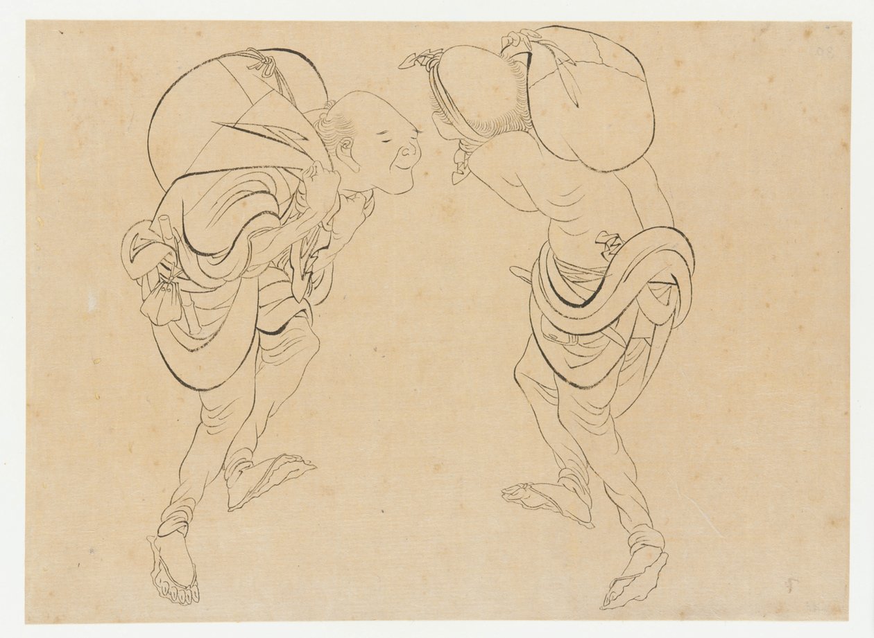 Dělníci, konec 18.-začátek 19. století. od Katsushika Hokusai