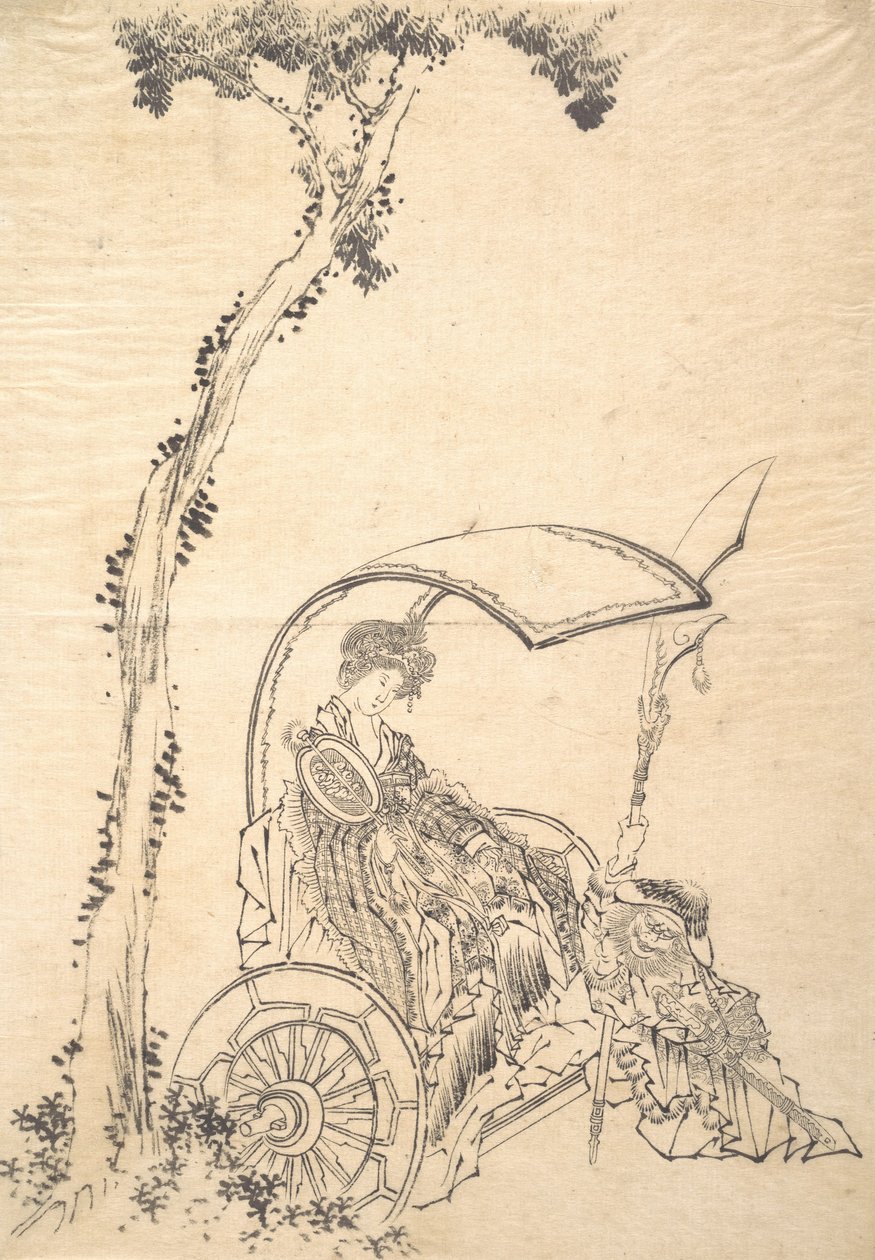 Dáma ve voze. od Katsushika Hokusai