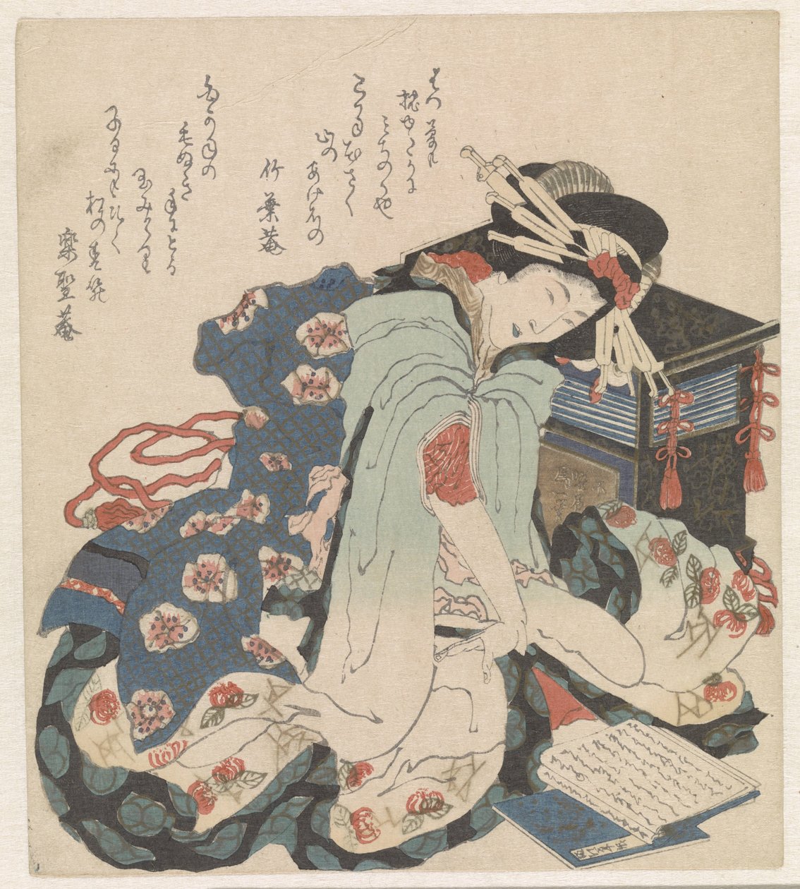čtení žena od Katsushika Hokusai