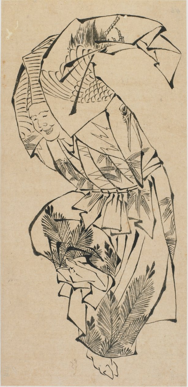 Tanečník, Manzai, konec 18.-začátek 19. století. od Katsushika Hokusai