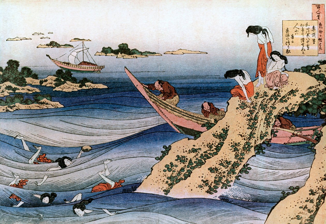 Lov ústřic, c1785-1849. od Katsushika Hokusai