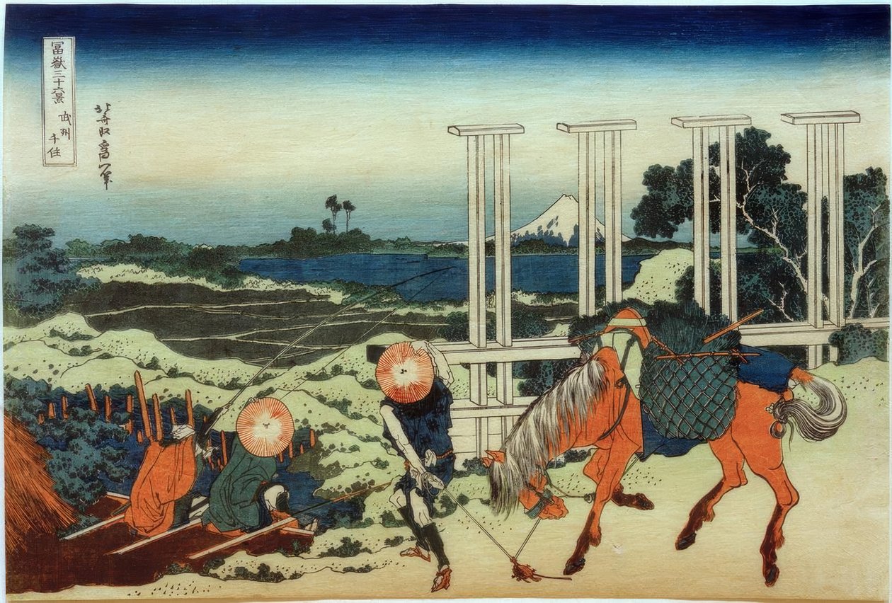 Senju v provincii Musashi od Katsushika Hokusai