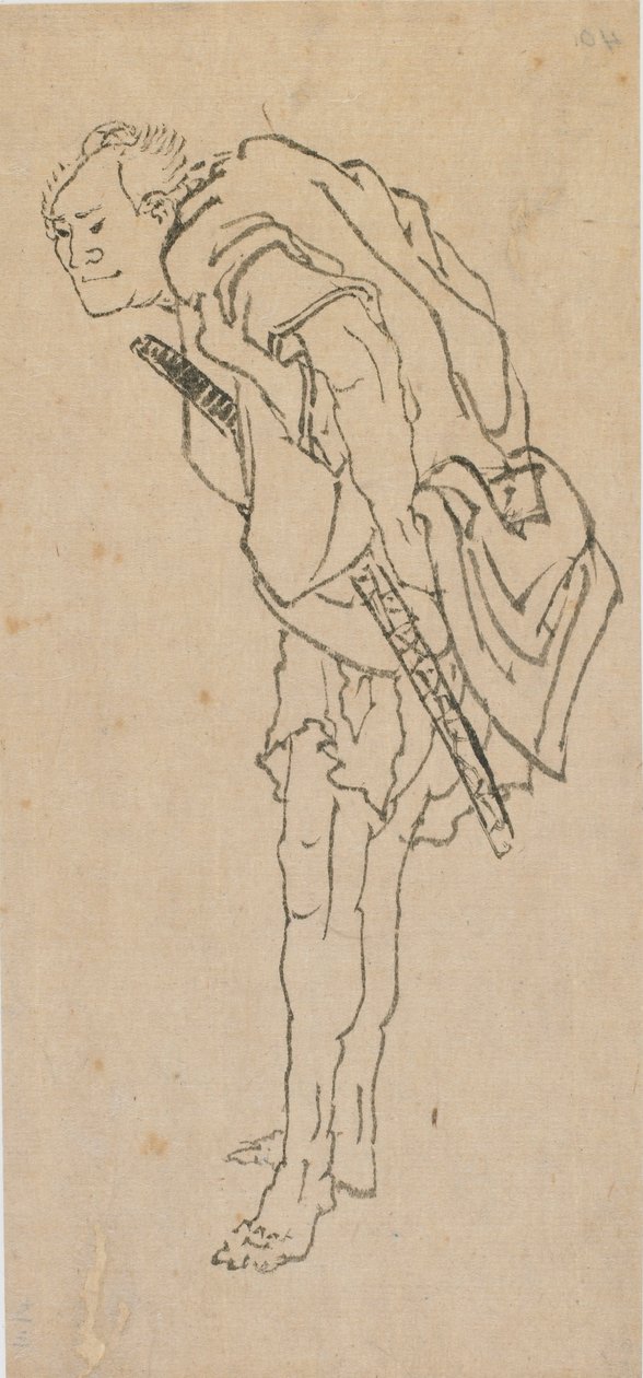 Stojící muž, konec 18.-začátek 19. století. od Katsushika Hokusai