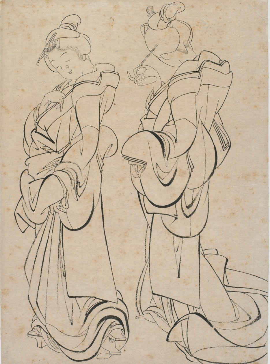 Dvě ženy, konec 18.-začátek 19. století. od Katsushika Hokusai