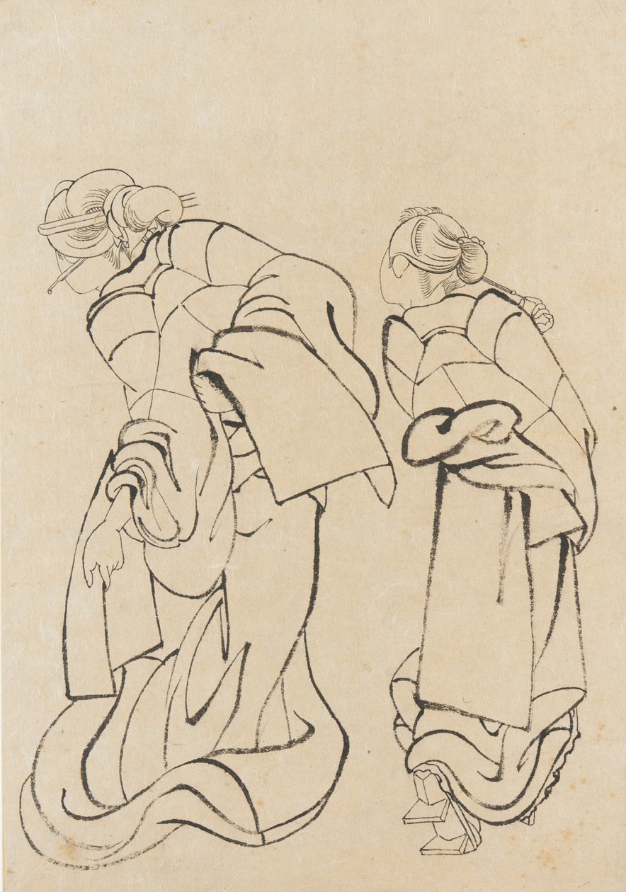 Dvě ženy, konec 18.-začátek 19. století. od Katsushika Hokusai