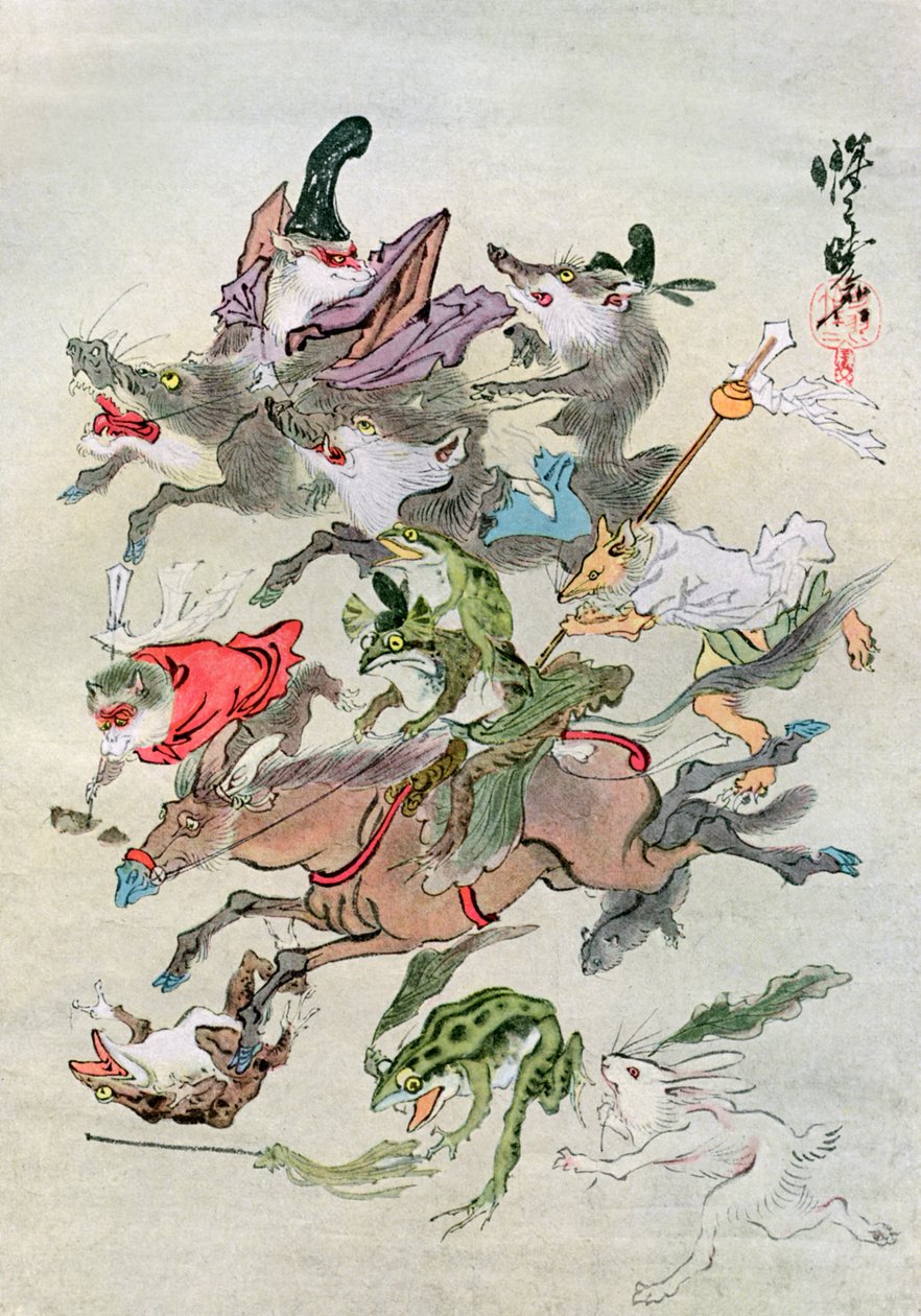 Lov zvířat, 1898. od Kawanabe Kyosai