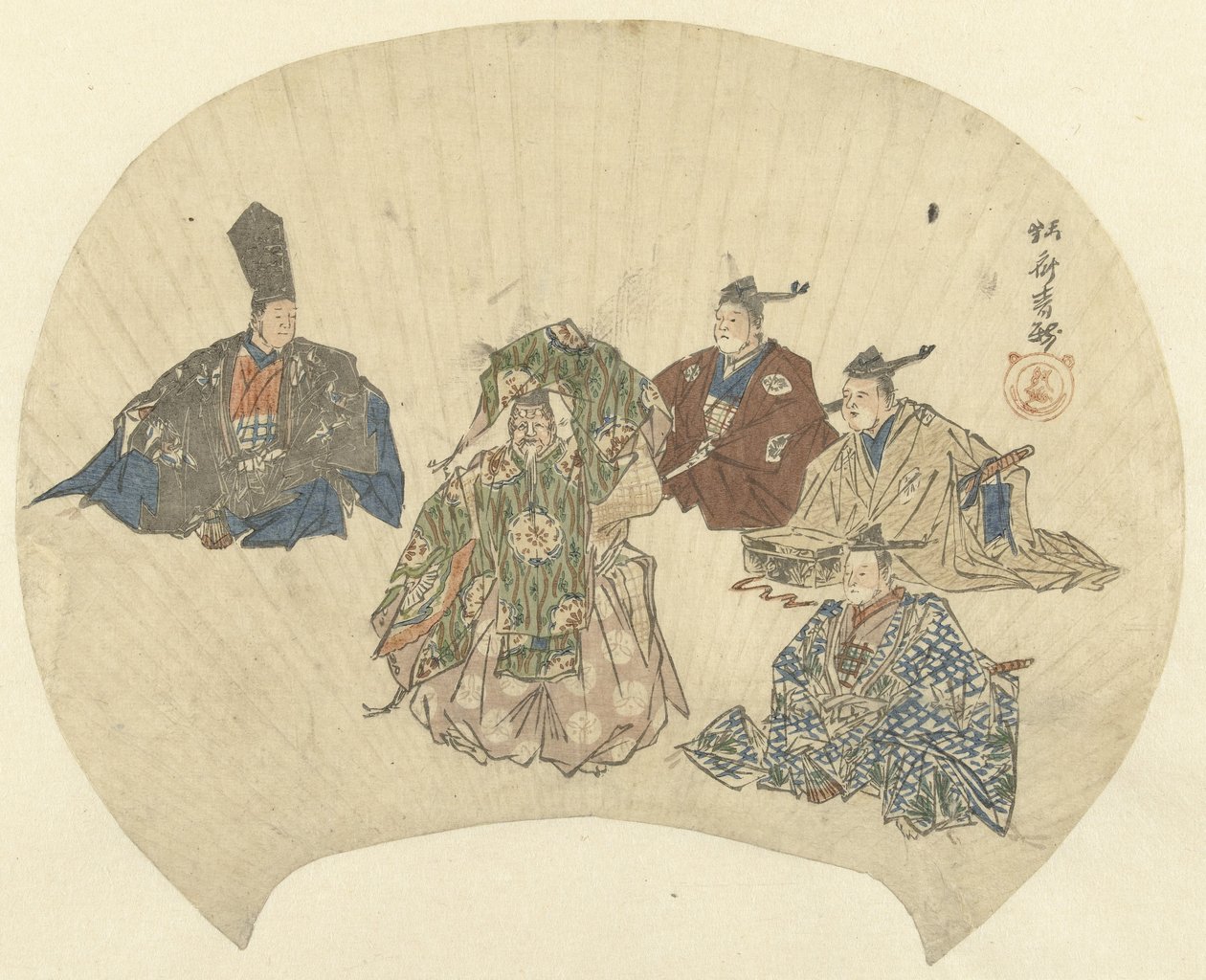 Scéna ze hry Okina od Kawanabe Kyosai