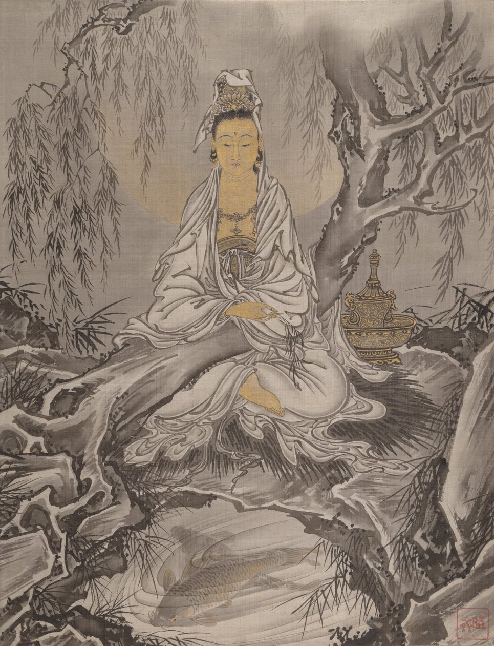White-Robed Kannon, ca. 1887. od Kawanabe Kyosai