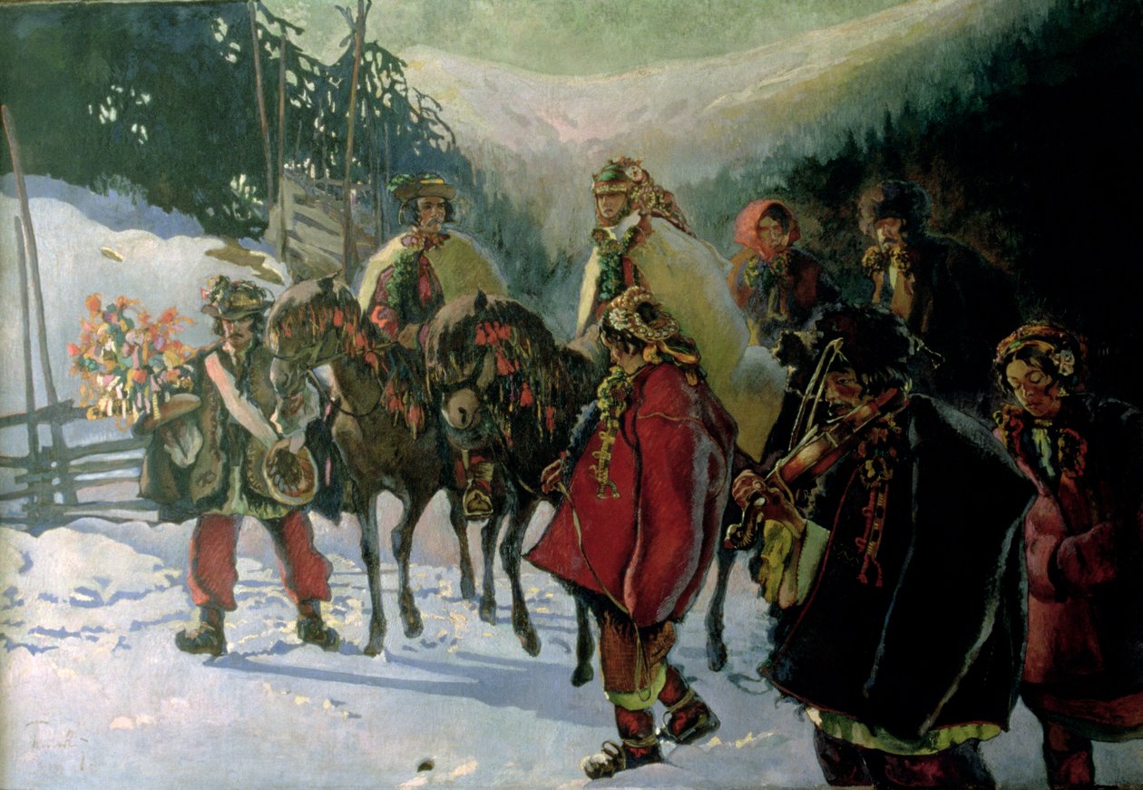 Huculská svatba, 1909 od Kazimierz Sichulski