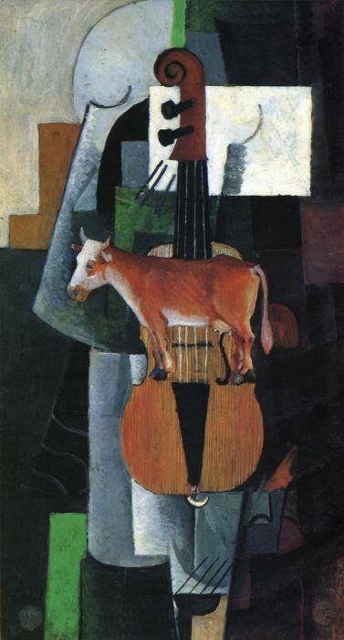 Kráva a housle od Kazimir Severinovich Malevich