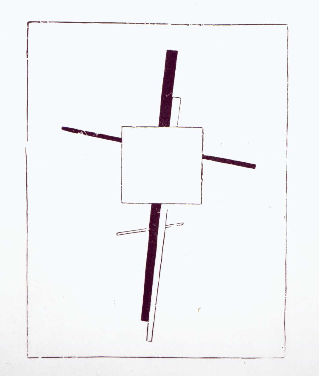 Suprematistický kříž, 1920 (dřevorytina z původního dřevěného bloku) od Kazimir Severinovich Malevich