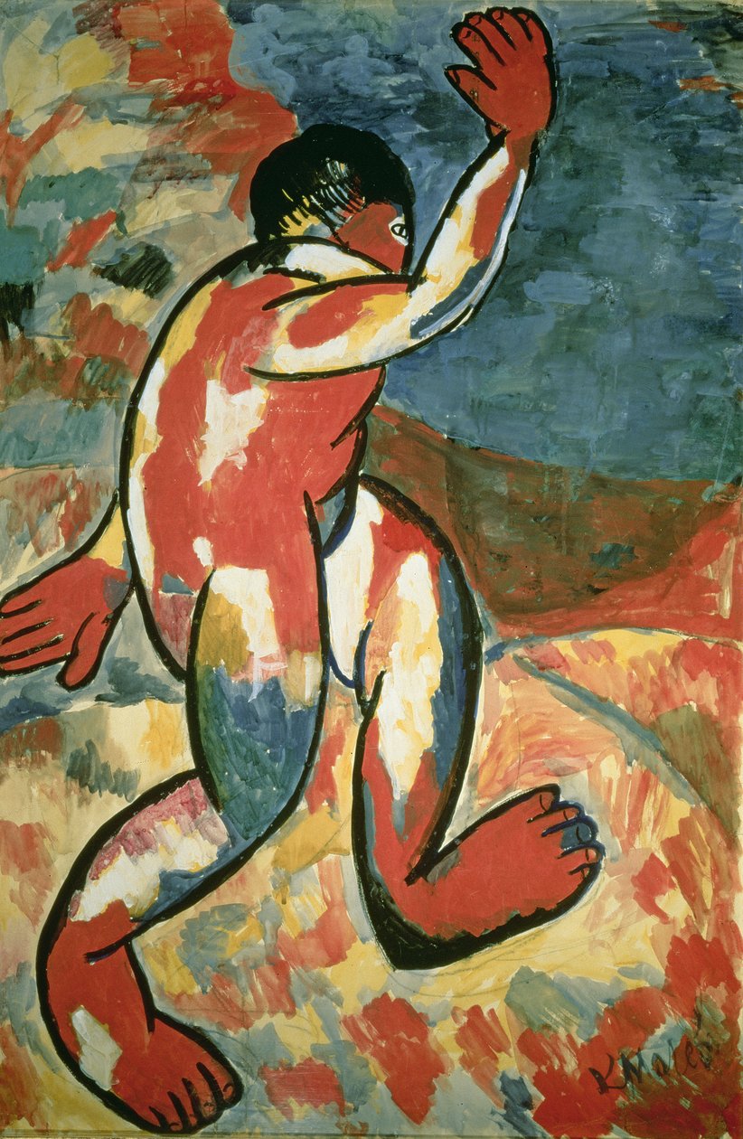 A Bather, 1911 (kvaš na papíře) od Kazimir Severinovich Malevich