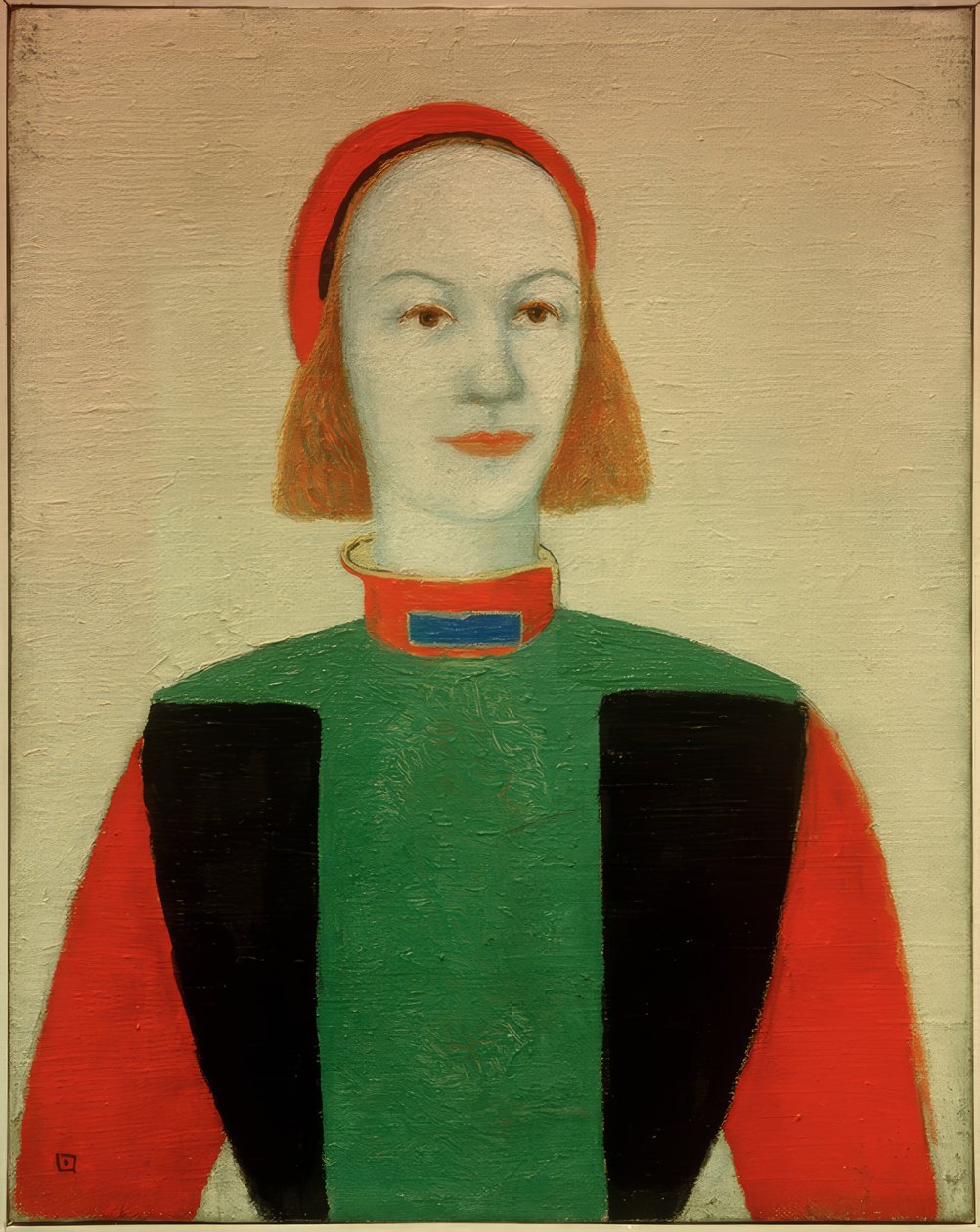 Hlava moderní dívky od Kazimir Severinovich Malevich