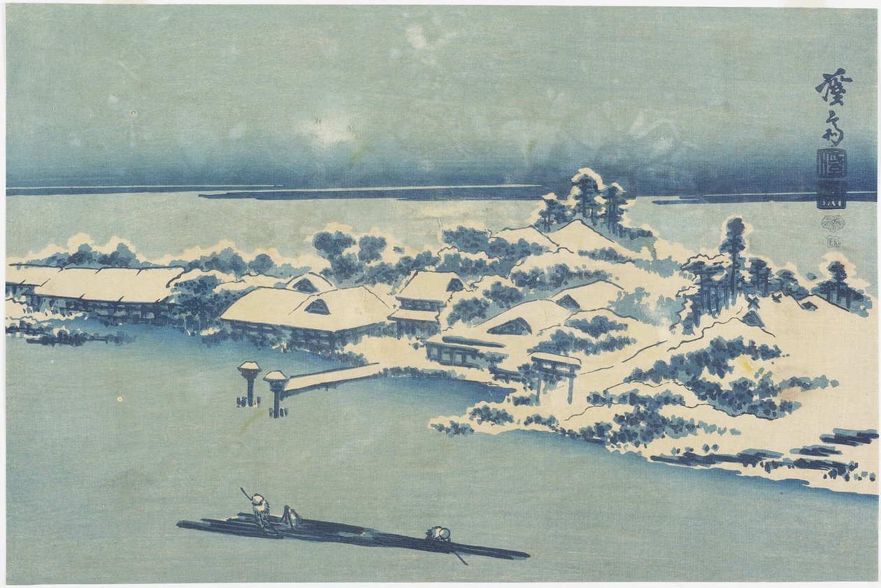 Island Village in Snow, c. 1824-1848 od Keisai Eisen